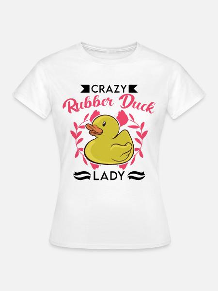 Crazy Rubber Duck Lady gummiand - T-skjorte for kvinner - hvit