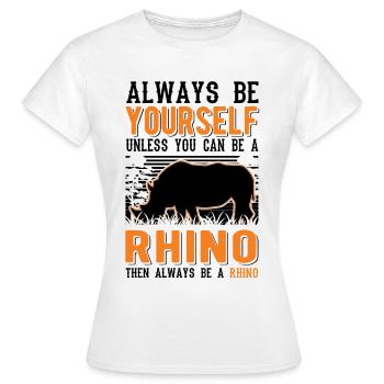 Rhinocéros Rhinocéros Rhinocéros - T-shirt Femme - blanc - Devant - AI Model Female 172 dark (172cm)