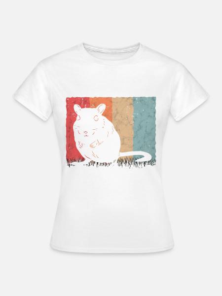 Gerbil Retro Rennratte Vintage Rennmaus - Frauen T-Shirt - Weiß