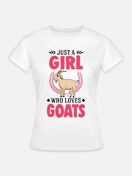 Ziegen Mädchen Ziegenwirt Ziege - Dame-T-shirt - hvid