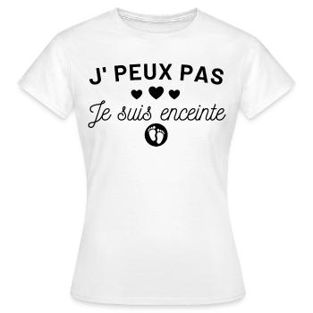Je suis enceinte humour annonce grossesse cadeau - T-shirt Femme - blanc - Devant - AI Model Female 172 dark (172cm)