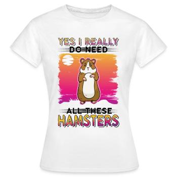 Hamster Hamster Roue Golden Hamster Hamster - T-shirt Femme - blanc - Devant - AI Model Female 172 dark (172cm)