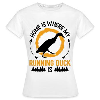 Zuhause ist wo meine Laufenten sind - Frauen T-Shirt - Weiß - Vorne - AI Model Female 172 dark (172cm)