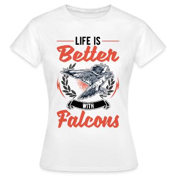 La vie est meilleure avec Falken Falkner - T-shirt Femme - blanc - Devant - AI Model Female 172 dark (172cm)