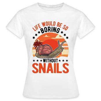Schnecke Geschenk Weinbergschnecke - Frauen T-Shirt - Weiß - Vorne - AI Model Female 172 dark (172cm)