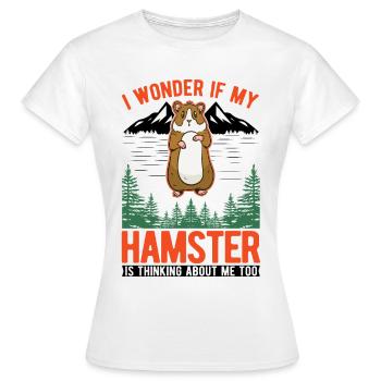 Hamster Hamster Roue Golden Hamster Hamster - T-shirt Femme - blanc - Devant - AI Model Female 172 dark (172cm)