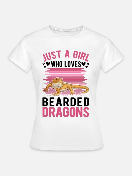 Bartagame Mädchen Bearded Dragon - Dame-T-shirt - hvid