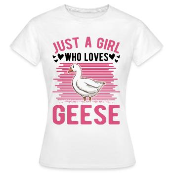 Oies Filles Éleveuse d’oies Oie Oie - T-shirt Femme - blanc - Devant - AI Model Female 172 dark (172cm)