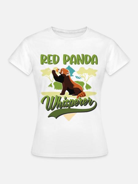 Roter Panda Flüsterer Katzenbär - Dame-T-shirt - hvid