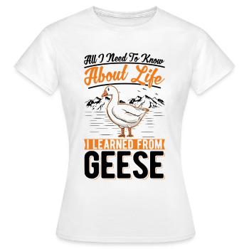 Oies Oies Oie reproductrice d’oies - T-shirt Femme - blanc - Devant - AI Model Female 172 dark (172cm)