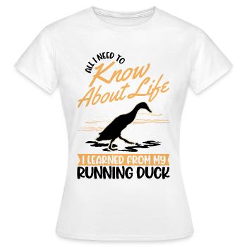 Canard courant indien Canard courant - T-shirt Femme - blanc - Devant - AI Model Female 172 dark (172cm)