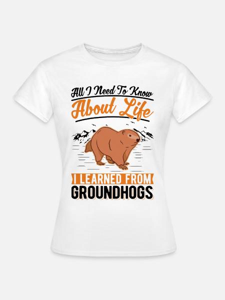Murmeltier Groundhog Waldmurmeltier - Frauen T-Shirt - Weiß