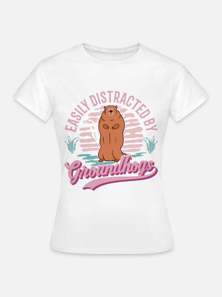Murmeltier Groundhog Waldmurmeltier - Frauen T-Shirt - Weiß