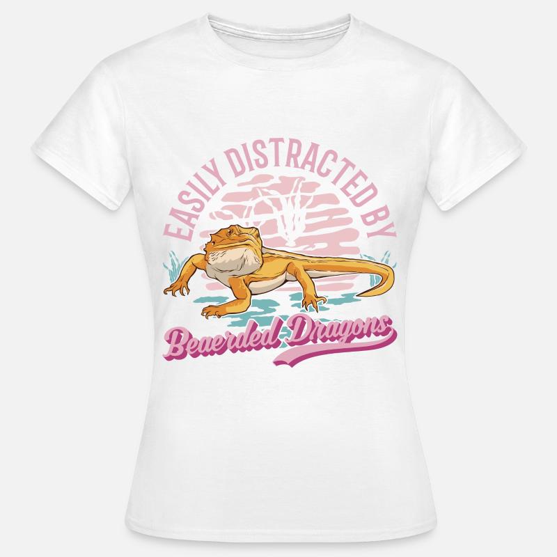 Easily distracted by Bearded Dragons Bearded Dragon - Women's T-Shirt - white