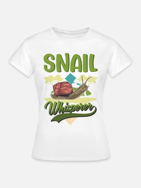 Schnecken Flüsterer Weinbergschnecke - Frauen T-Shirt - Weiß