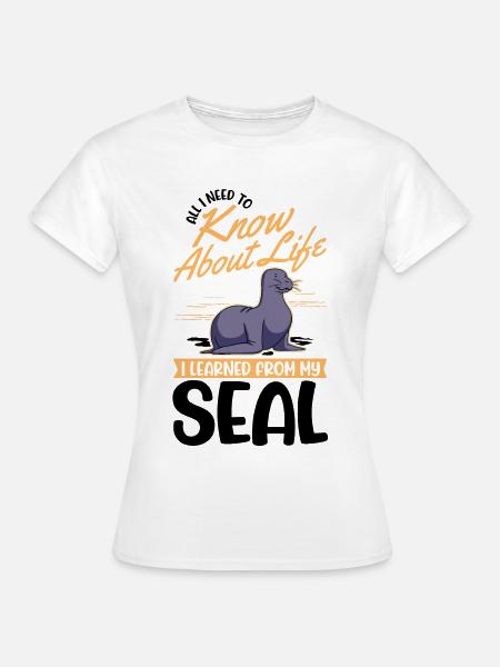 Robbe Geschenk Seehund Seelöwe - Frauen T-Shirt - Weiß
