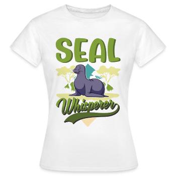 Phoque chuchotant, phoque de mer, phoque, phoque - T-shirt Femme - blanc - Devant - AI Model Female 172 dark (172cm)