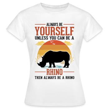 Rhinocéros Rhinocéros Rhinocéros - T-shirt Femme - blanc - Devant - AI Model Female 172 dark (172cm)