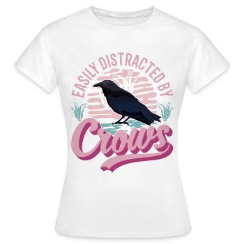 Facilement distrait par les corbeaux Corbeau Corbeau Corbeau - T-shirt Femme - blanc - Devant - AI Model Female 172 dark (172cm)