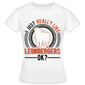 J’aime bien Leonberg - T-shirt Femme - blanc - Devant - AI Model Female 172 dark (172cm)