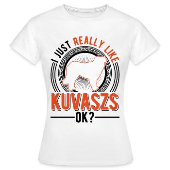 J’aime bien Kuvasz - T-shirt Femme - blanc - Devant - AI Model Female 172 dark (172cm)
