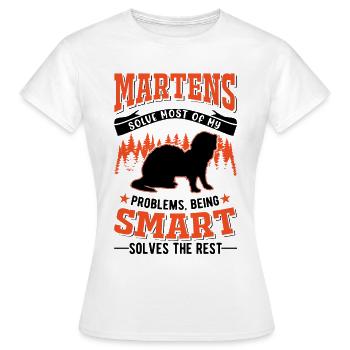 Martre Cadeau Vison Blaireau Martre des pins - T-shirt Femme - blanc - Devant - AI Model Female 172 dark (172cm)