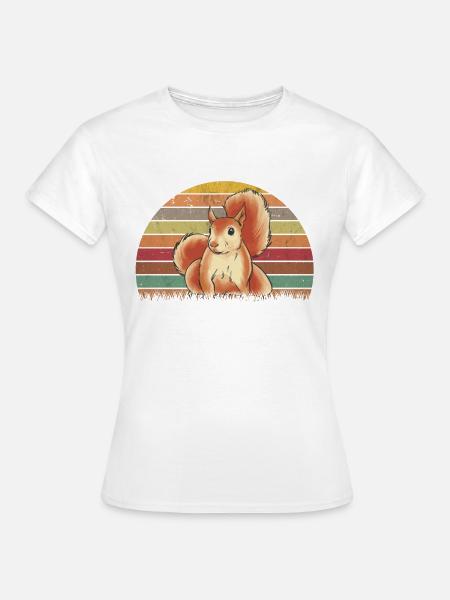 Eichhörnchen Retro Squirrel - Frauen T-Shirt - Weiß