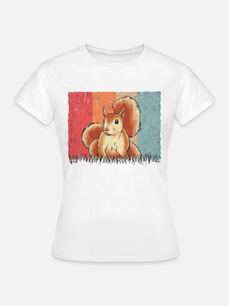 Eichhörnchen Retro Squirrel - Frauen T-Shirt - Weiß