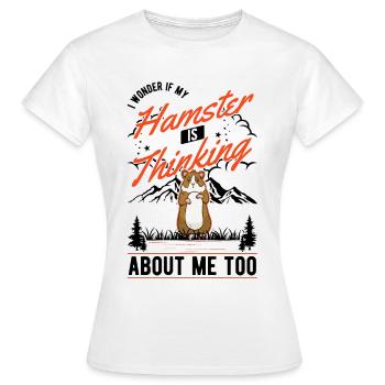 Hamster Hamster Roue Hamster Or Hamster Hamster - T-shirt Femme - blanc - Devant - AI Model Female 172 dark (172cm)