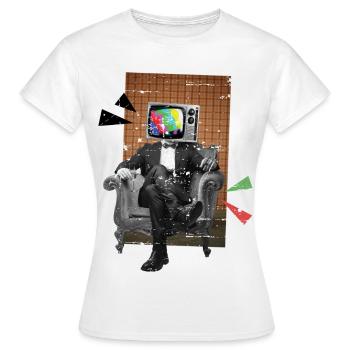 Télévision rétro - T-shirt Femme - blanc - Devant - AI Model Female 172 dark (172cm)