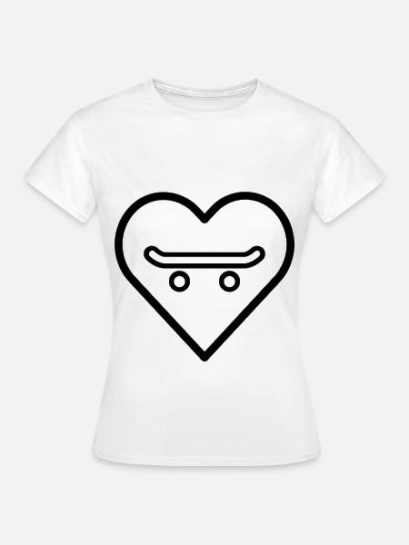 Skateboard in the heart - Women's T-Shirt - white