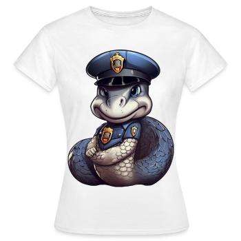 Serpent policier - T-shirt Femme - blanc - Devant - AI Model Female 172 dark (172cm)
