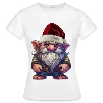 Christmas gnome insulted with gnome - Women's T-Shirt - white - Front - AI Model Female 172 dark (172cm)