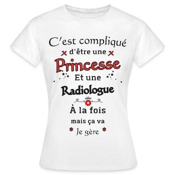 Prinzessin Radiologin - Frauen T-Shirt - Weiß - Vorne - AI Model Female 172 dark (172cm)