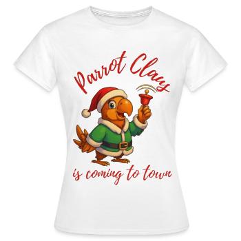 Perroquet Claus - T-shirt Femme - blanc - Devant - AI Model Female 172 dark (172cm)