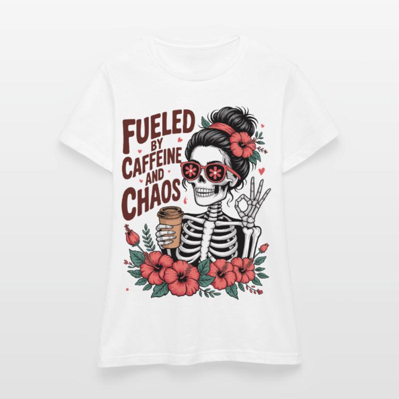 Mutter Koffein Mutter Skelett Kaffee Frauen T-Shirt