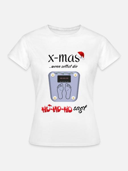Échelle de Noël Ho Ho Ho - T-shirt Femme - blanc
