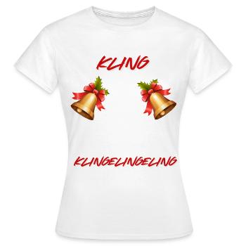 Cloches de Noël - T-shirt Femme - blanc - Devant - AI Model Female 172 dark (172cm)