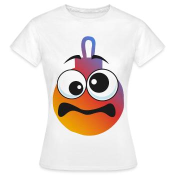 Worried Christmas Ball - Women's T-Shirt - white - Front - AI Model Female 172 dark (172cm)