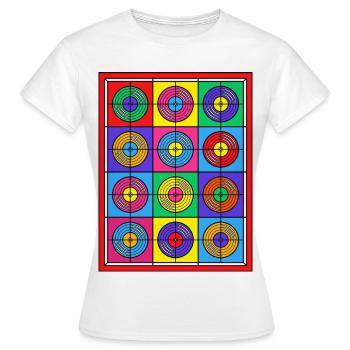 Stained Glass Pop Art Vinyl Albums - Women's T-Shirt - white - Front - AI Model Female 172 dark (172cm)