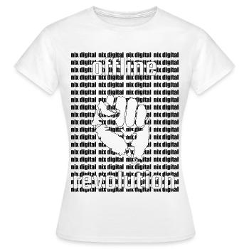 Offline Revolution – Conception de déclaration de détox numérique - T-shirt Femme - blanc - Devant - AI Model Female 172 dark (172cm)