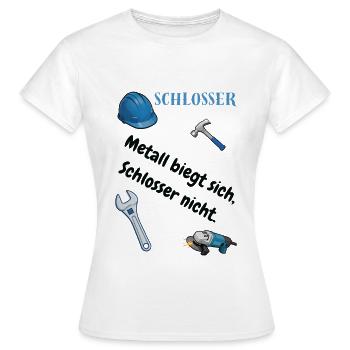 Schlosser T-Shirt Lustiges Geschenk Metallbau-Fans - Frauen T-Shirt - Weiß - Vorne - AI Model Female 172 dark (172cm)