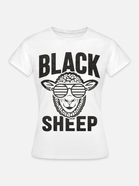 Schwarzes Schaf Cooles Retro Statement - Frauen T-Shirt - Weiß