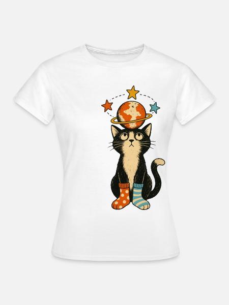 Planetary Cat - Women's T-Shirt - white