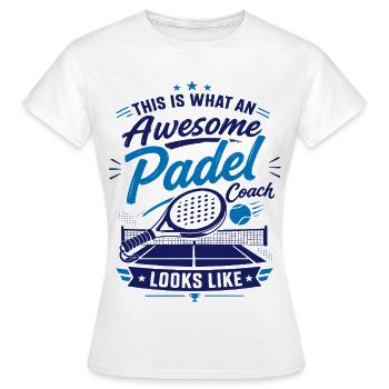 T-shirt Coach de Padel | Padel Tennis - T-shirt Femme - blanc - Devant - AI Model Female 172 dark (172cm)