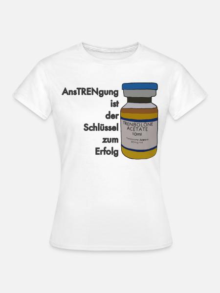 Anstrengung ist der Schlüssel Aufdruck schwarz - Frauen T-Shirt - Weiß