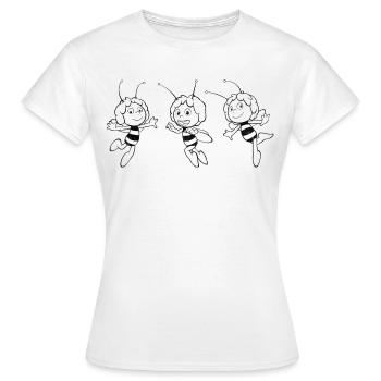 Biene Maja Freudig Line Art - Frauen T-Shirt - Weiß - Vorne - AI Model Female 172 dark (172cm)