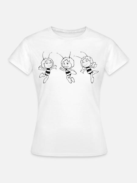 Maya The Bee Joyful Line Art - Women's T-Shirt - white