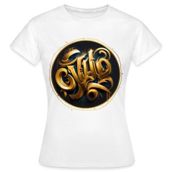 Gold Graffiti Theme 1 - Women's T-Shirt - white - Front - AI Model Female 172 dark (172cm)