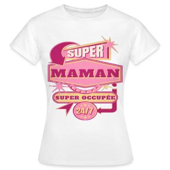 Super maman super occupée humour mère cadeau drôle - T-shirt Femme - blanc - Devant - AI Model Female 172 dark (172cm)